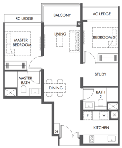the-hill-at-one-north-floor-plan-2+study-2b-s1-singapore