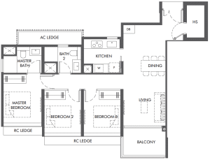 the-hill-at-one-north-floor-plan-3-bedroom-3b-5-singapore